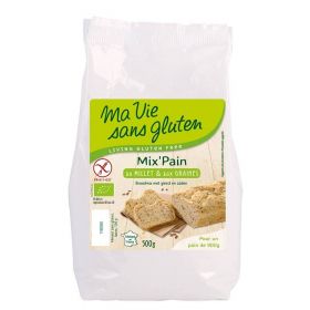 Amestec pentru paine cu mei, fara gluten, 500g, eco-bio - Ma vie sans Gluten