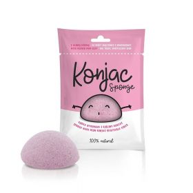 Burete Konjac cu argila roz pentru ten obosit, devitalizat - Konjac Sponge