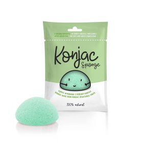 Burete Konjac cu ceai verde pentru ten mixt si gras, Konjac Sponge