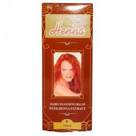 Balsam colorant pentru par nr. 6, nuanta rosu titan, 75g - Henna Sonia