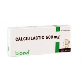 Calciu Lactic, 500mg, 20cpr - Bioeel