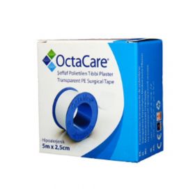 Banda Adeziva Transparenta Suport Plastic - Octamed OctaCare Transparent PE Surgical Tape, 2.5cm x 5m