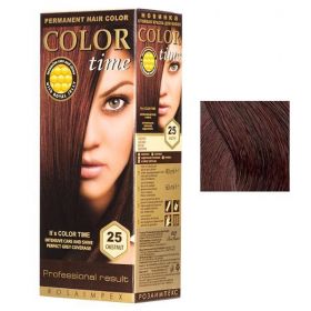 Vopsea Permanenta pentru Par Rosa Impex Color Time, nuanta 50 Dark Mahogany