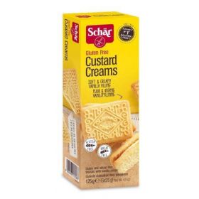 Biscuiti cu crema de vanilie, Custard Creams, fara gluten, x 125g - Dr. Schar