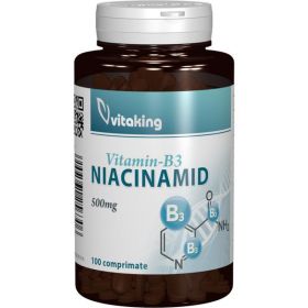 Vitamina B3 Niacinamida 500 MG Vitaking, 100 comprimate