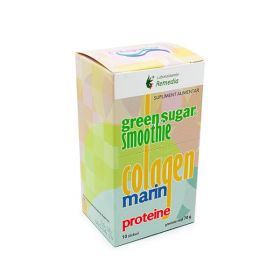 Smoothie Green Sugar + Colagen + Proteine Remedia, 10 stick-uri