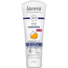 Crema de mani reparatoare cu galbenele si unt de shea, 75 ml, Lavera