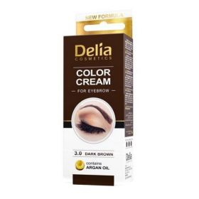 Vopsea pentru Sprancene cu Ulei de Argan Delia Cosmetics, nuanta 3.0 Maro Inchis, 15ml