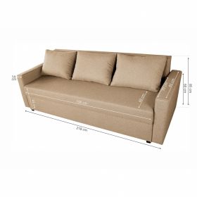 Canapea extensibila Firenze Cappuccino 218x85x85 cm + lada de depozitare