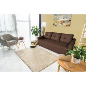 Canapea Extensibila Firenze Lux Dark Chocolate 218x85x85 cm + lada de depozitare, maro