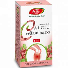 Calciu + Vitamina D3, F173, 30 capsule - Fares
