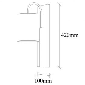 Aplica de perete, Opviq, Baston 3461, 10x42 cm, E27, 100 W, negru/bej