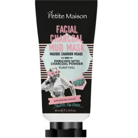 Mască de față Petite Maison Charcoal Mud, 80 ml