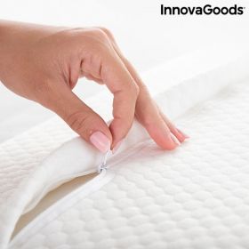 Perna cervicala viscoelastica, InnovaGoods, Conforti, contur ergonomic, 62 x 36 x 14 cm, alb/gri