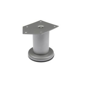 Picior metalic Cilindric pentru mobilier D42 mm, H:100 mm, finisaj gri satinat