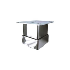 Picior metalic pentru mobilier H:50 mm, finisaj crom lucios, profil patrat 40x40 mm cu masca - Maxdeco