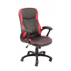 Scaun directorial US25 Reno negru-rosu - Unic Spot Ro