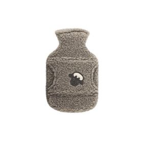 Perna termica cu recipient pentru apa, husa lana merinos 100% naturala, capacitate mare 2l, gri