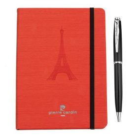 Set Agenda rosie si Pix negru, in cutie de lux, Pierre Cardin