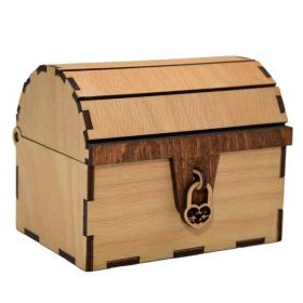 Cufar din lemn cu mesaj, 12x10x9,5 cm, natur, cadou personalizat