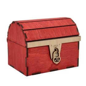 Cufar din lemn cu mesaj, 12x10x9,5 cm, rosu, cadou personalizat