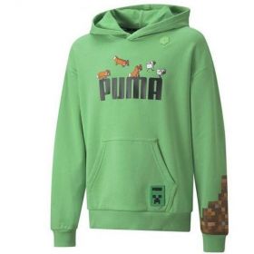 Hanorac copii Puma x Minecraft 53343687, 99-104 cm, Verde