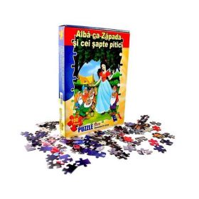 Puzzle Alba ca Zapada si cei 7 pitici, 100 piese, 22x32 cm