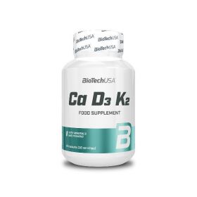 Supliment Alimentar cu Calciu, Fosfor, Vitamina D si Vitamina K2 - BiotechUSA Ca D3 K2 Food Supplement, 90 capsule