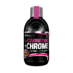 Supliment Alimentar Lichid cu L-carnitina si Crom cu Gust de Portocala - BiotechUSA L-Carnitine + Chrome Dietary Supplement Orange, 500 ml