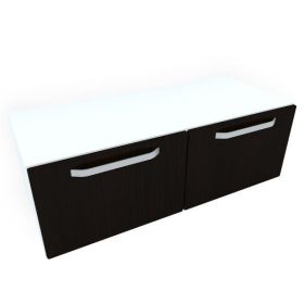 Armonia Comoda alba cu 2 sertare cu manere fronturi MDF Wenge