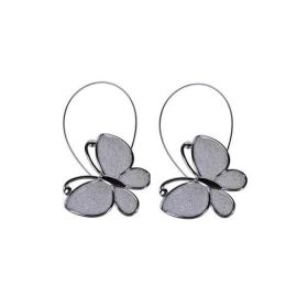 Set 2 magneti decorativi pentru perdele, model fluture, argintiu