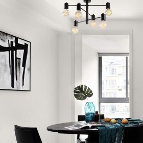 Candelabru Opviq, Hexa - 6941, 33x61 cm, 6 x E27, 40W, negru