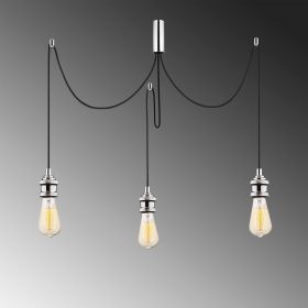 Lustra Kabluni MR - 905, Opviq, 96 x 6 x 102 cm, 3 x E27, 40W, chrome