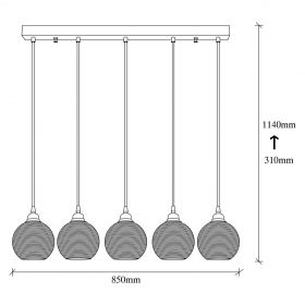 Candelabru, Opviq, Smoked - 034, 85x85 cm, E27, 60 W, metal/sticla