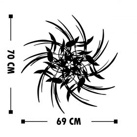 Decoratiune de perete, Leaves, Tanelorn, 69x70 cm, metal