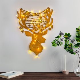 Decoratiune de luminoasa XMASGOLD-026, Tanelorn, 52x70 cm, metal, auriu