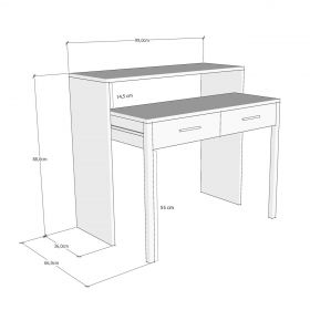 Birou Study, Kalune Design, 99x66x88 cm, PAL, alb