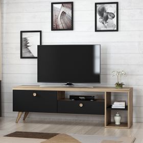 Comoda TV Parion, Inarch, 150x35x47 cm, natural/negru