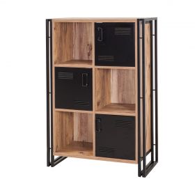 Biblioteca Cosmo Neva, Sapphire, 89x35x127 cm, natural/negru