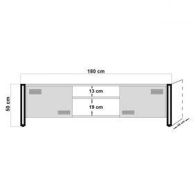 Comoda TV Cosmo Rex, Sapphire, 180x45x50 cm, natural/negru