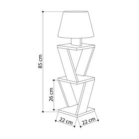Lampadar Kozena, Decortie, 22x22x85 cm, bej/alb