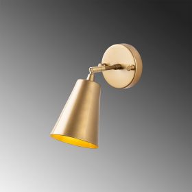 Aplica de perete, Evander - 13190, Fulgor, 10 x 26 x 21 cm, 1 x E27, 40W, auriu