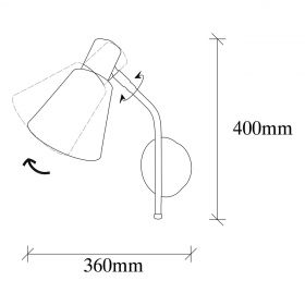 Aplica de perete, Sivani - MR-663, Alby, 14 x 36 x 40 cm, 1 x E27, 40W, aramiu antic