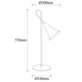 Lampa de masa, Sarmal - 3071, Opviq, 18 x 30 x 57 cm, 1 x E27, 40W, auriu