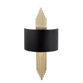 Aplica de perete, 616 - A, Opviq, 22 x 10 x 75 cm, 1 x E27, 40W, negru/auriu