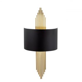 Aplica de perete, 616 - A, Opviq, 22 x 10 x 75 cm, 1 x E27, 40W, negru/auriu