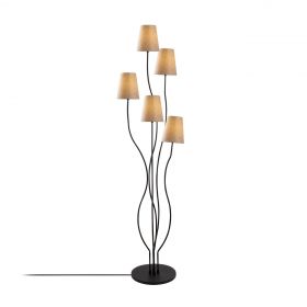 Lampadar, Bonibon - 13236, Fulgor, 44 x 44 x 160 cm, 5 x E14, 40W, negru/bej