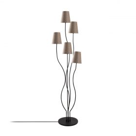 Lampadar, Bonibon - 13236, Fulgor, 44 x 44 x 160 cm, 5 x E14, 40W, negru/bej