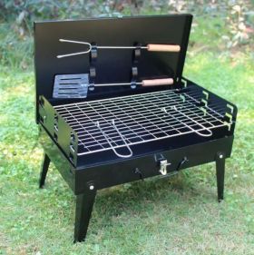 Gratar pliabil pentru gradina cu accesorii BBQ incluse