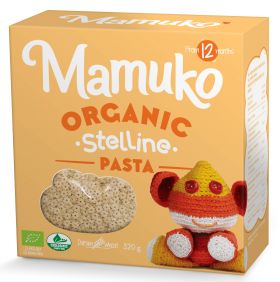 Paste in forma de stelute, pentru copii, din grau dur eco-bio 320g Mamuko